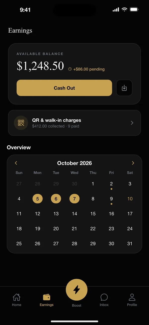 Track your earnings and grow your business